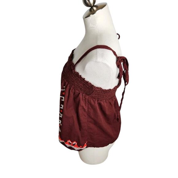 Anthropologie Aliza Embroidered Swing Tank Womens Medium Brown - Picture 6 of 10